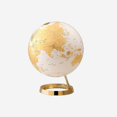 White Globe with Light and Golden Finish (Ø 30 cm)