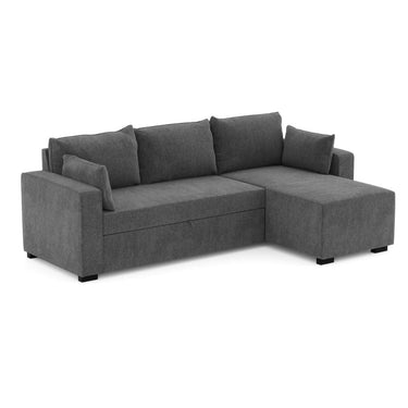 3 Seater Sofa Bed with Reversible Chaise Longue - Dark Gray