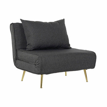 Black Sofabed with Golden Legs (90 x 80 x 84 cm)