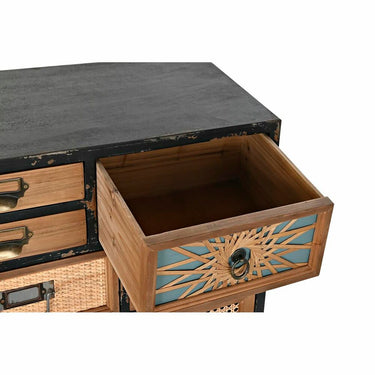 Chest of drawers DKD Home Decor Black Natural Fir MDF Wood Vintage 87 x 34 x 81,5 cm