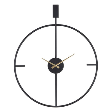Relógio de parede em metal preto (50 x 5 x 62 cm)