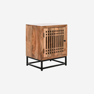 Bedside Table in Mango Wood with Black Legs (50 x 40 x 65 cm)