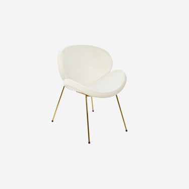 Cadeira de espuma branca com pernas de metal dourado (63 x 57 x 73 cm)