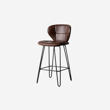 Camel Stool in Leather with Black Metal Legs (45 x 48,5 x 95 cm)