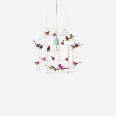 Birdcage hanging lamp mint mixed