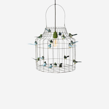 Birdcage hanging lamp army green