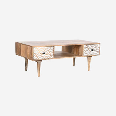 Table de centre en bois de manguier (120 x 60 x 45 cm)
