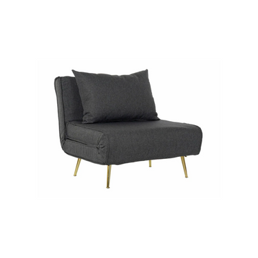 Black Sofabed with Golden Legs (90 x 80 x 84 cm)