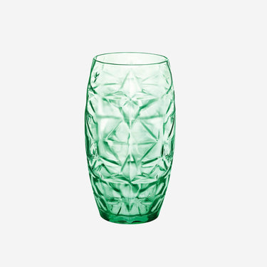 Set of 6 Green Glasses in Oriental Style (470 ml)
