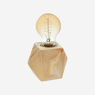 Lámpara de mesa hexagonal en madera (7,5 x 8 cm)