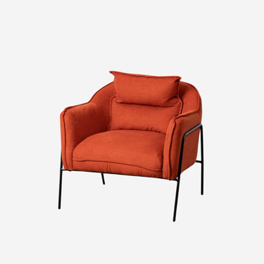Orange Armchair with Black Metal Legs (76,5 x 70 x 74 cm)