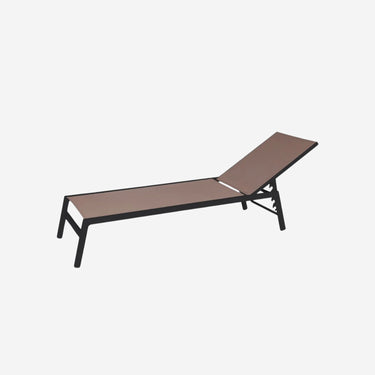 Outdoor Taupe Sun Lounger with Black Structure (199 x 61 x 30 cm)