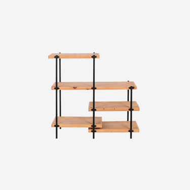 Shelving Unit in Wood and Black Metal Structure (80 x 34 x 80 cm)