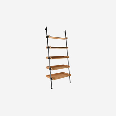 Shelving Unit in Wood and Black Metal Structure (86 x 45 x 200 cm)