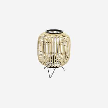 Lampada da tavolo in bambù con finitura in metallo nero (30 x 30 x 40,5 cm)