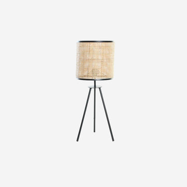 Table Lamp in Rattan with Black Finish 50 W (25 x 25 x 63 cm)