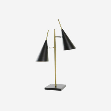 Lámpara de mesa en Metal Negro Dorado 25 W 220 V (38 x 16 x 64 cm)