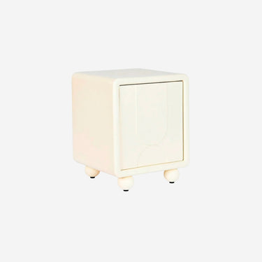 White Bedside Table with Rounded Legs (45 x 40 x 55 cm)