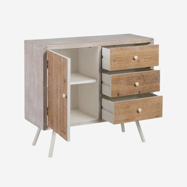 White Hall Table with Drawers in Wood (90 x 35 x 80 cm)