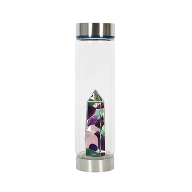 Rose Quartz, Amethyst & Aventurine Crystal Infused Water Bottle
