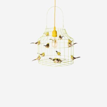 hanging lamp birds yellow