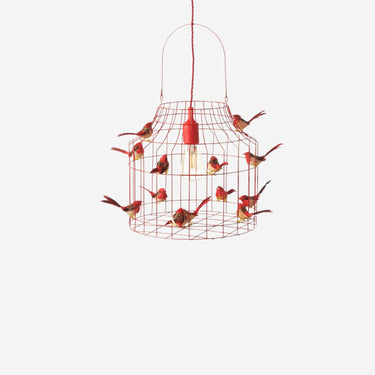 hanging lamp birds red