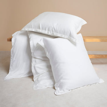 Weißer Bambus-Bettbezug + Kissenbezüge