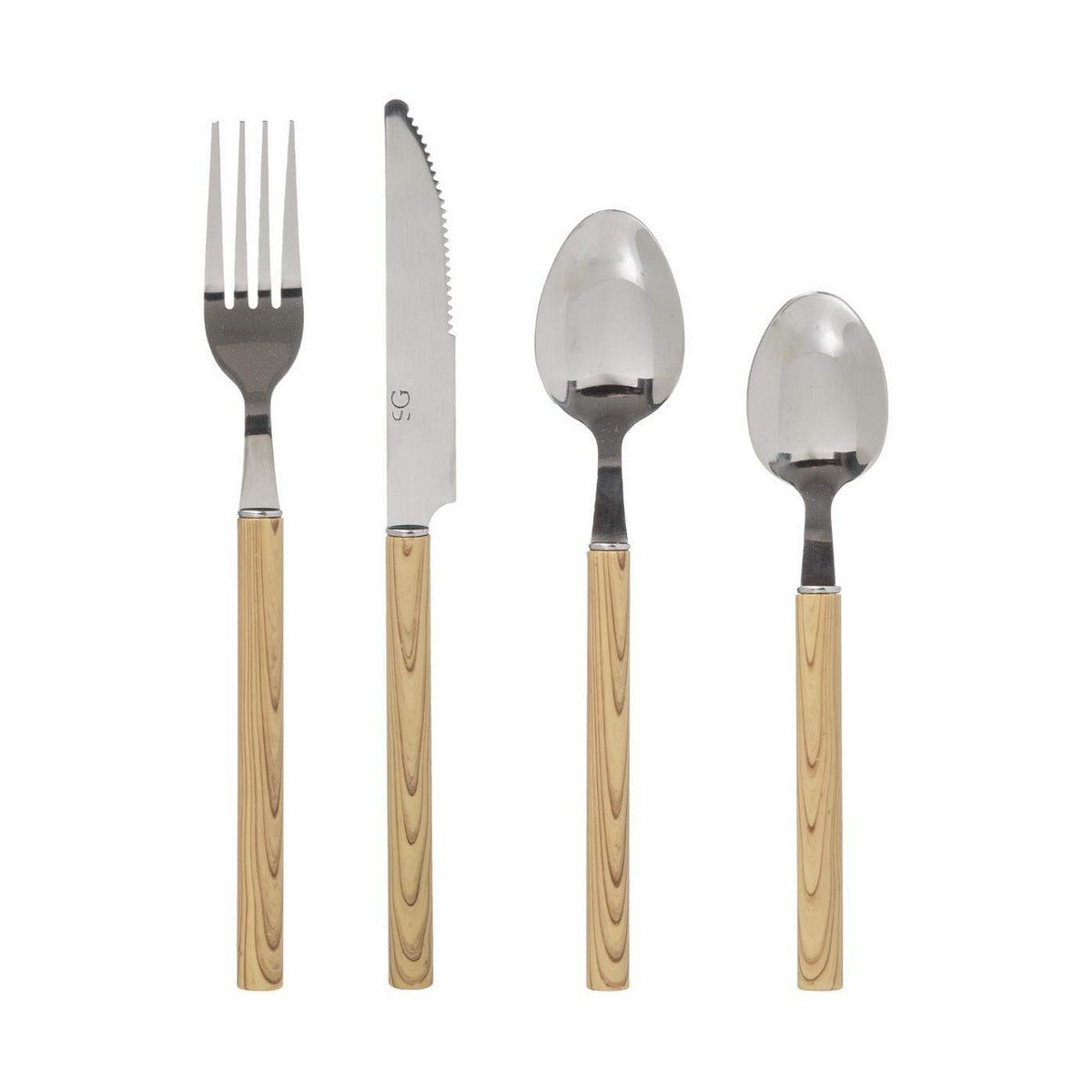 Cutlery Set Wooden Style (24 Pieces)