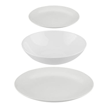 Conjunto de louça cerâmica branca (18 peças)