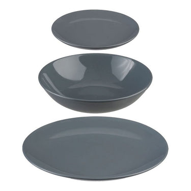 Tableware Set Ceramic Grey (18 Pieces)
