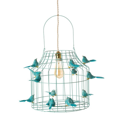 hanging lamp birds turquoise