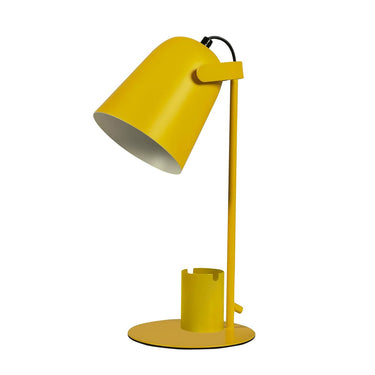 Lámpara de escritorio amarilla de metal (35 cm)