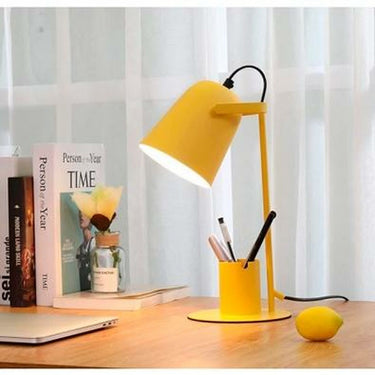 Lampe de bureau jaune en métal (35 cm)
