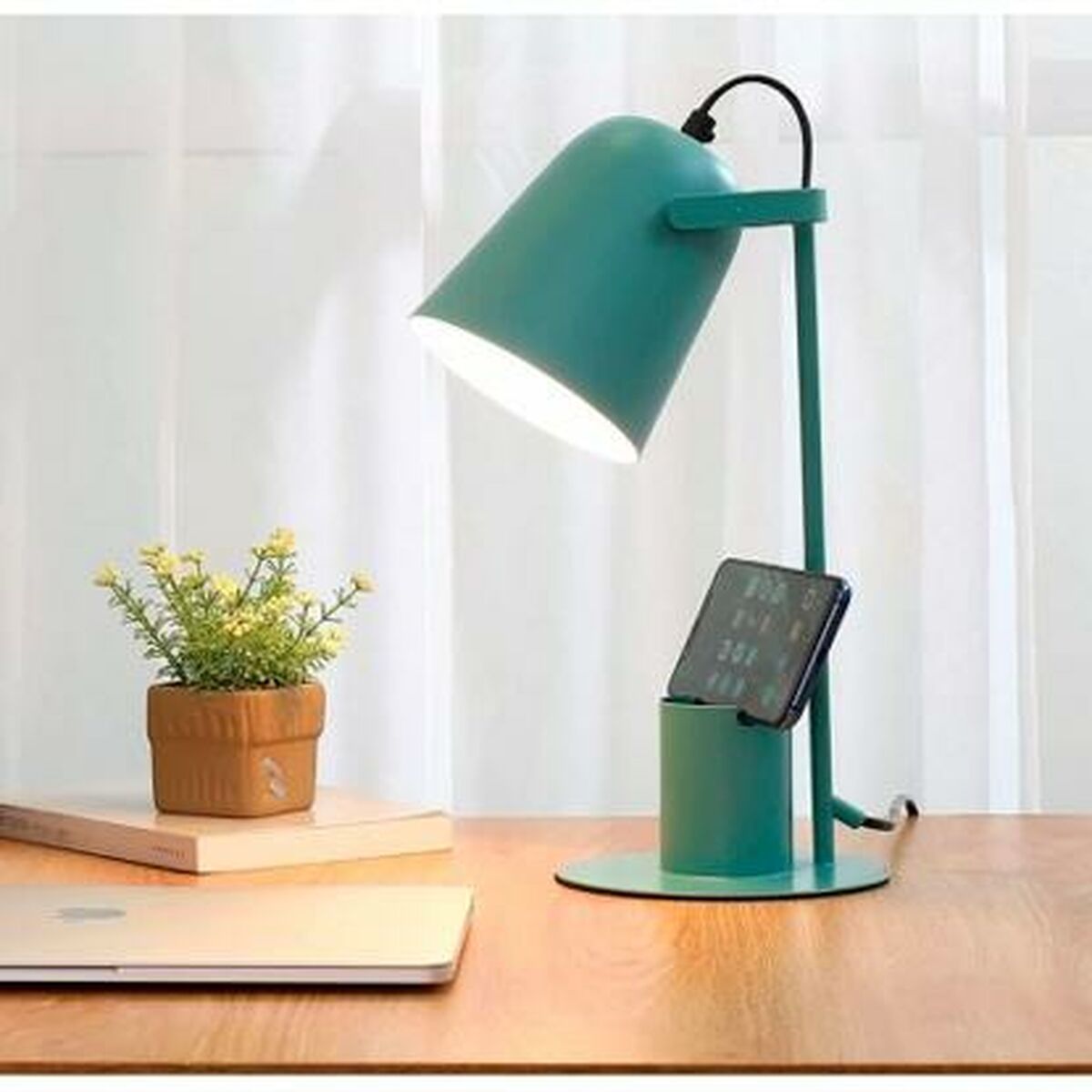 Green Desk lamp in Metal Turquoise (35 cm)