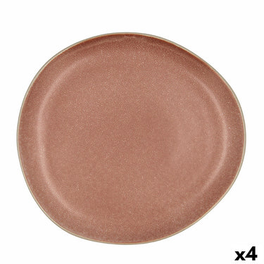 Assiette plate Bidasoa Gio Irrégulier Céramique Marron 26,5 cm (4 Unités)