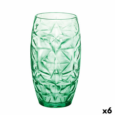 Ensemble de 6 verres verts de style oriental (470 ml)