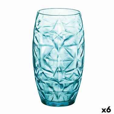 Ensemble de 6 verres bleus de style oriental (470 ml)