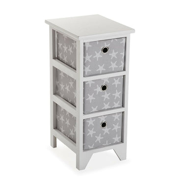 Grey Chest of drawers with White Stars (29 x 58 x 23 cm)