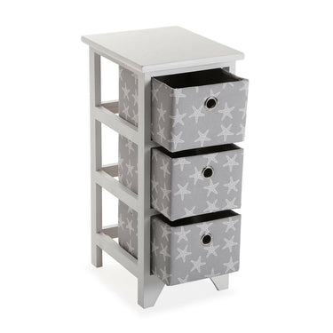 Grey Chest of drawers with White Stars (29 x 58 x 23 cm)
