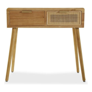 Console with 2 Drawers in Wood and Rattan (30 x 78 x 80 cm) - BUDWING