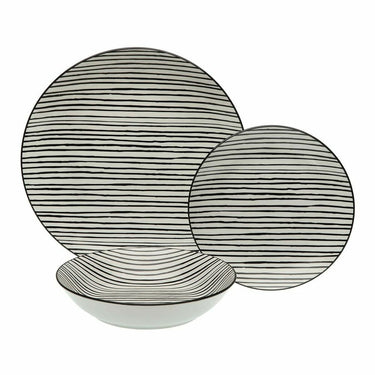 Tableware Set Black Line Porcelain (18 Pieces)