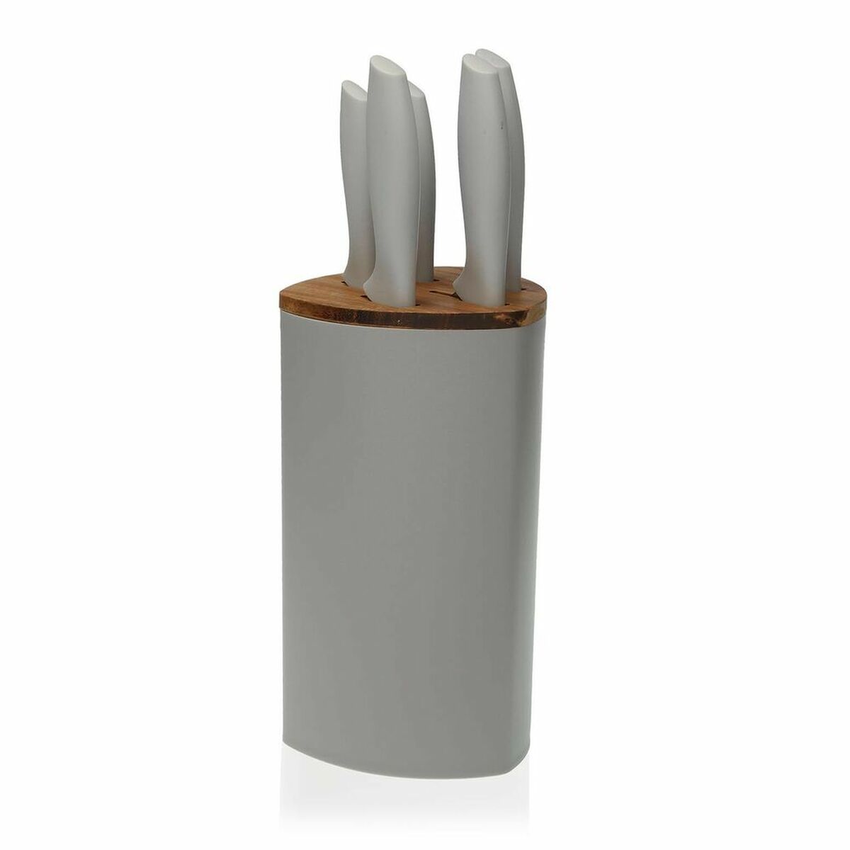 Grey Knife Set with Stand