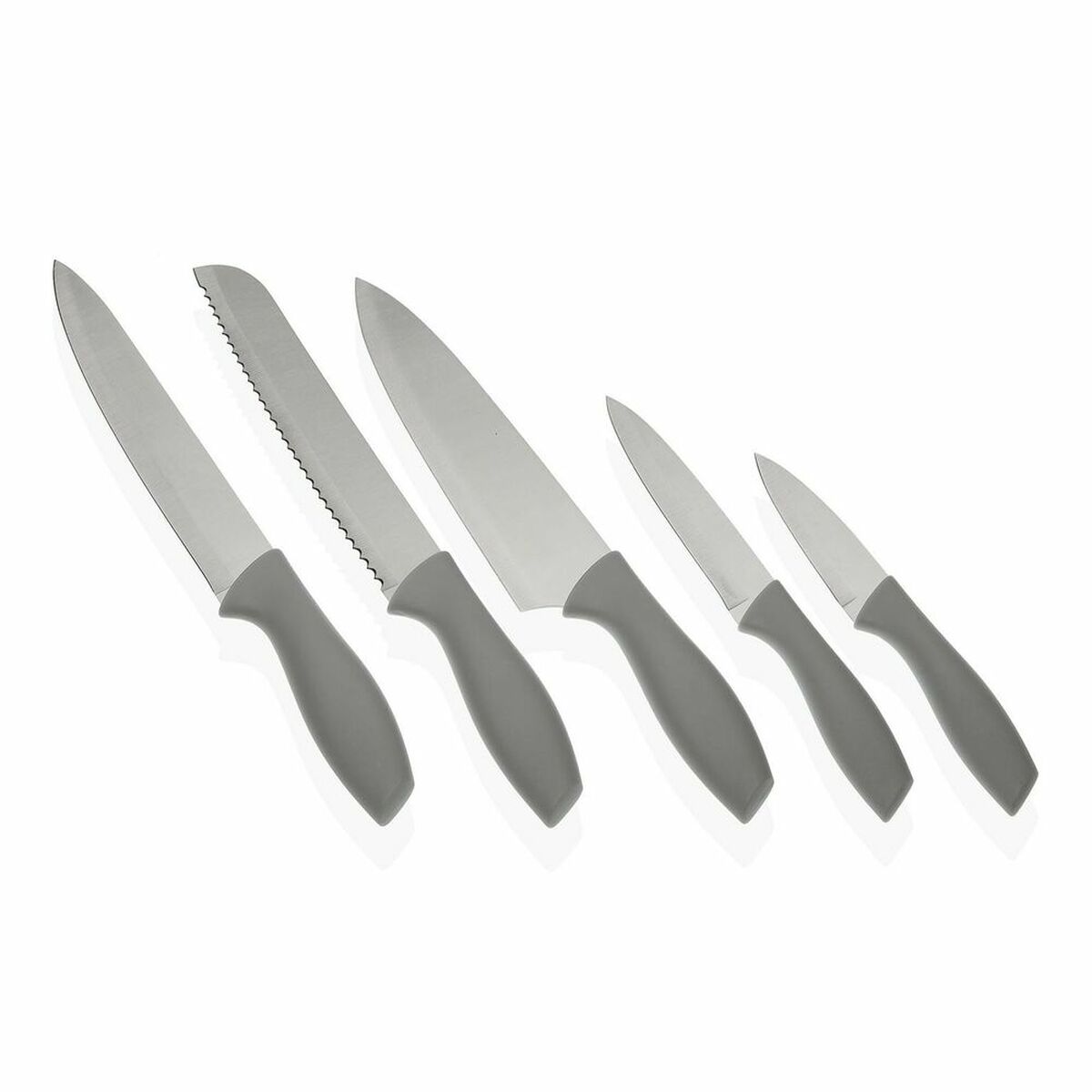 Grey Knife Set with Stand
