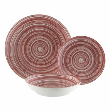 Tableware Set Porcelain Red (18 Pieces)