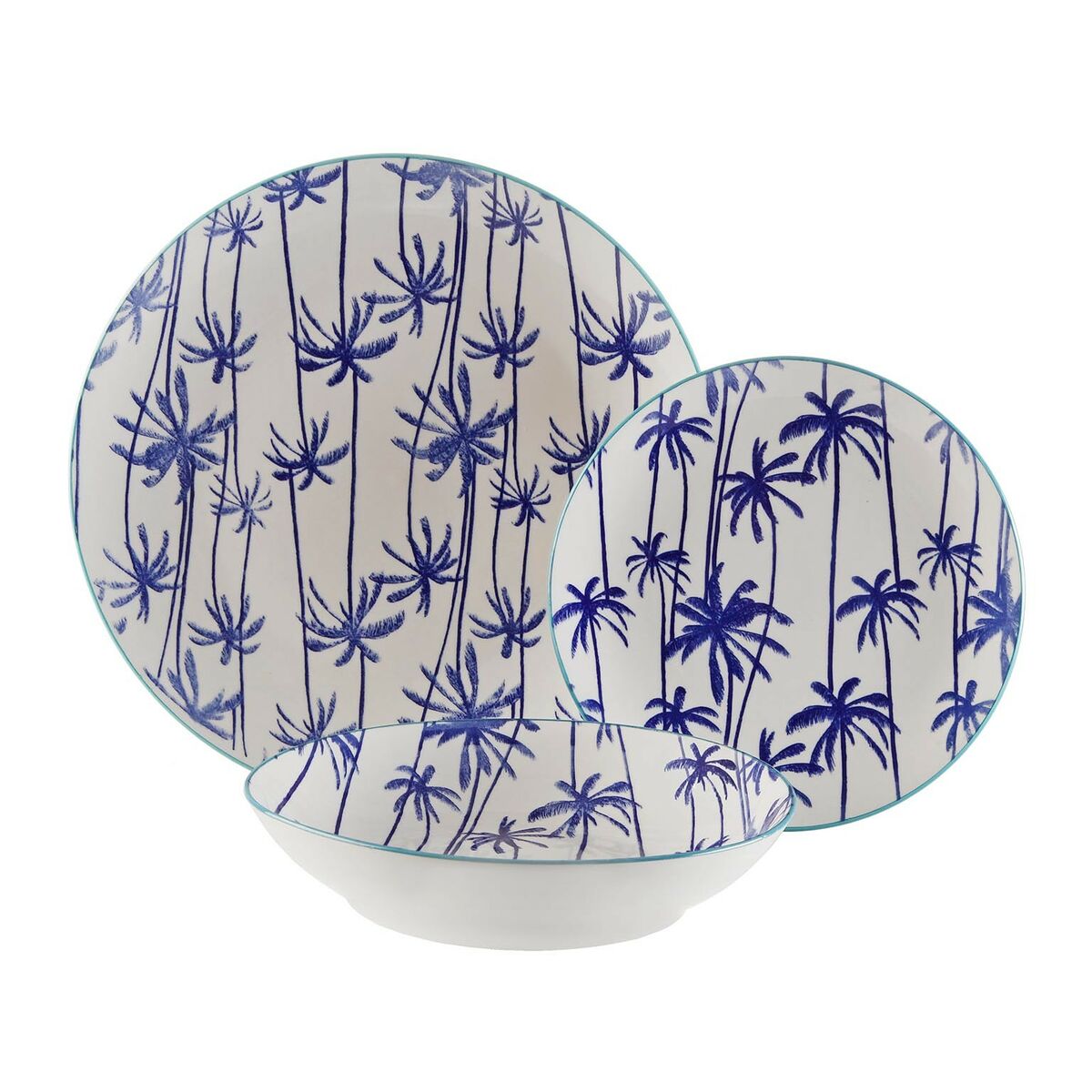 Tableware Set Palms Porcelain (18 Pieces)