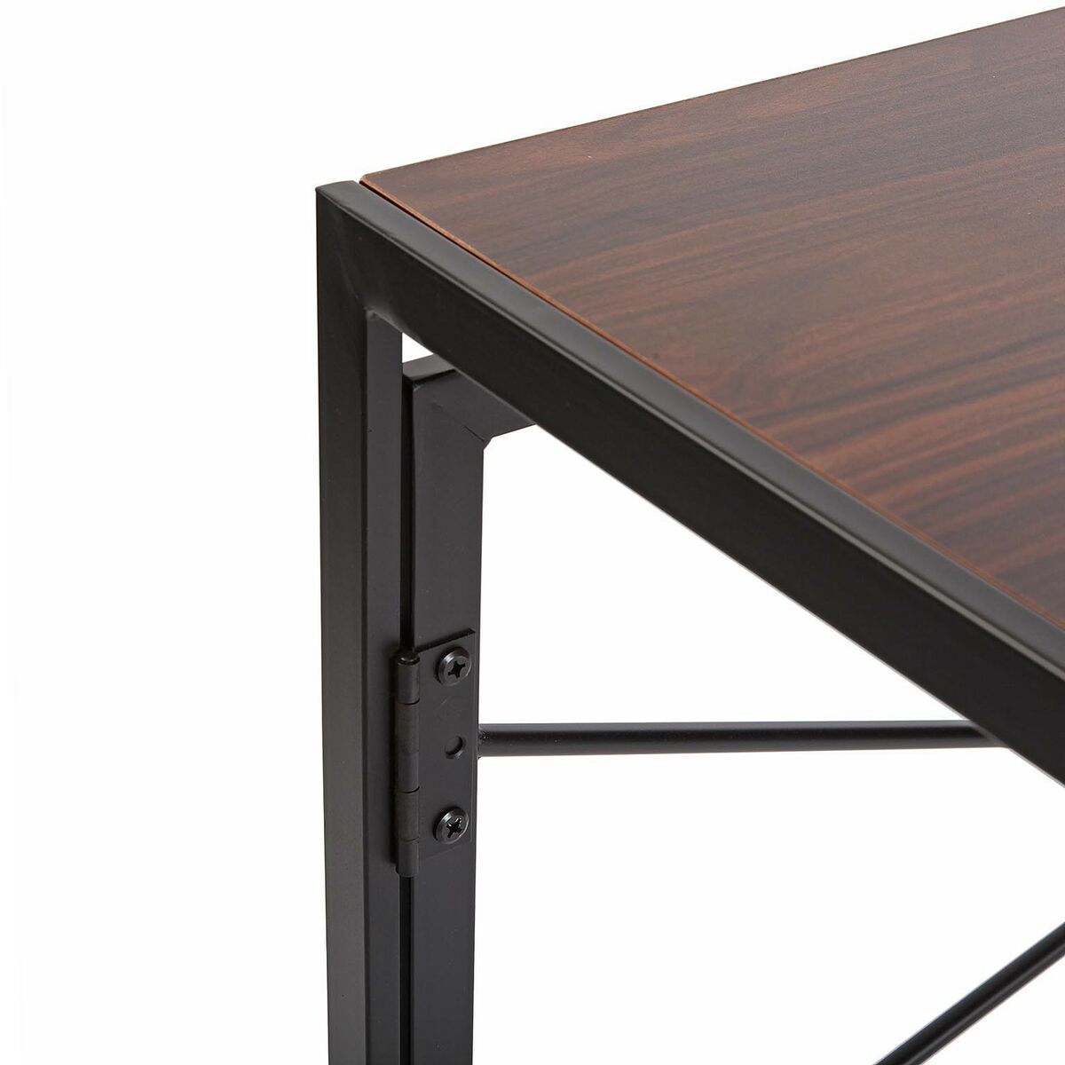 Foldable Desk in Wood with Black Metal Structure (45 x 74 x 90 cm)