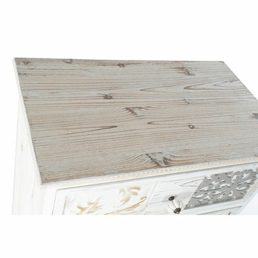 White Chest of drawers in Wood and Arabic Style (56,5 x 34,3 x 109 cm)
