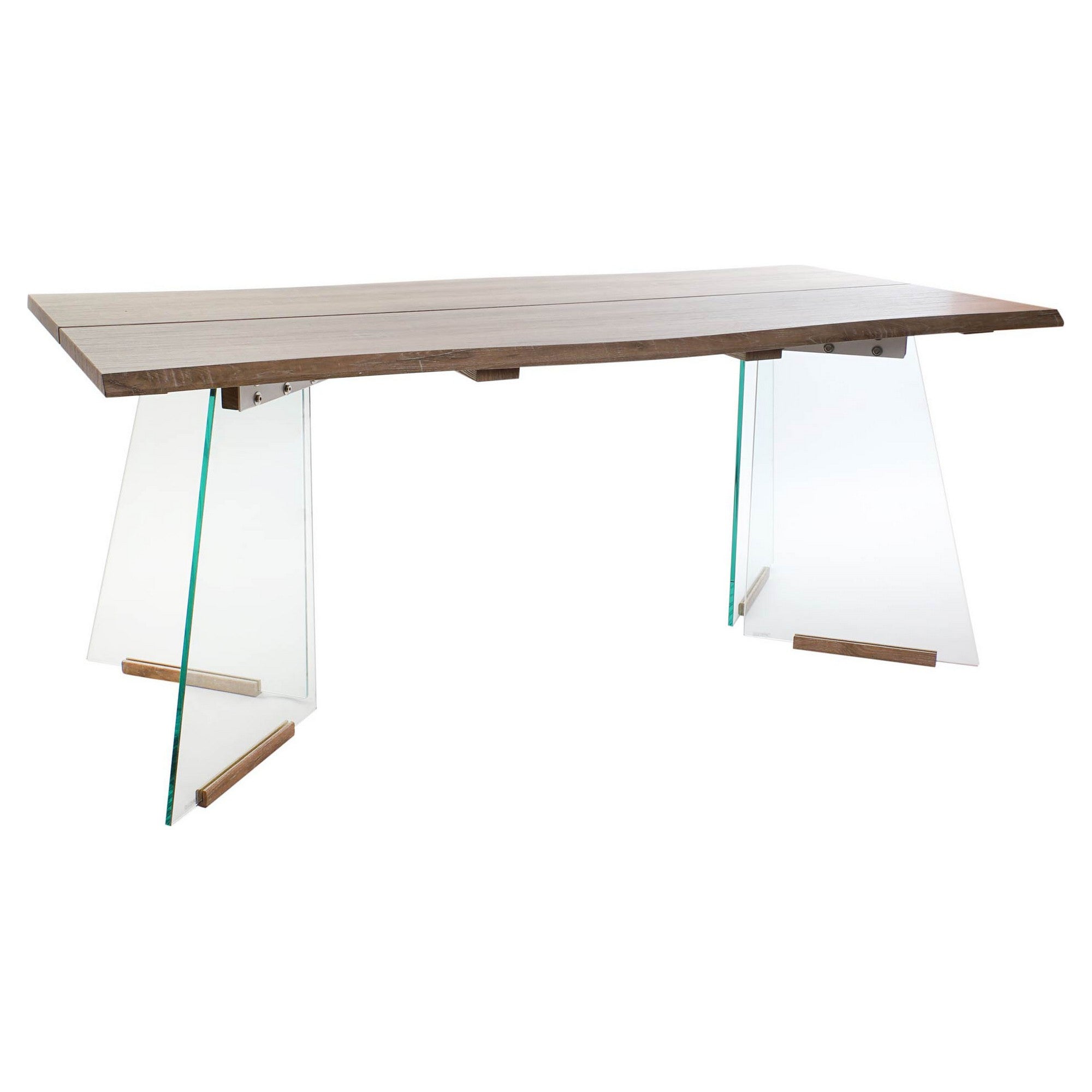 Dining Table in Wood and Glass Legs (180 x 90 x 76 cm)