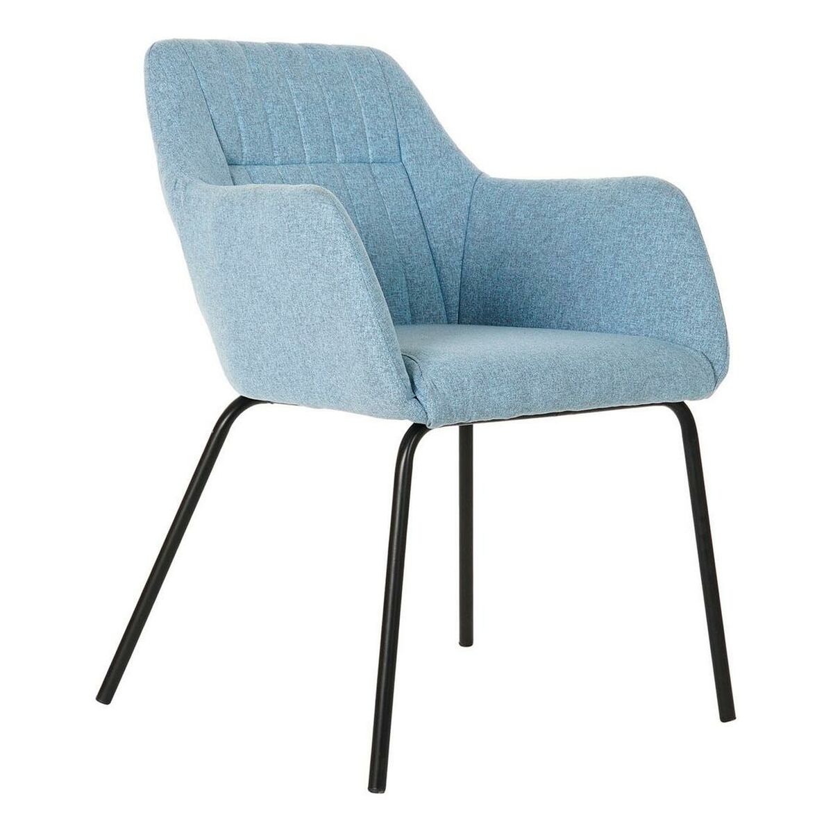 Sky Blue Chair with Black Metal Legs (58 x 59 x 76 cm)