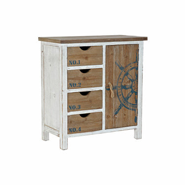 White and Blue Chest of drawers in Wood and Boat Style  (70 x 35 x 76,5 cm)